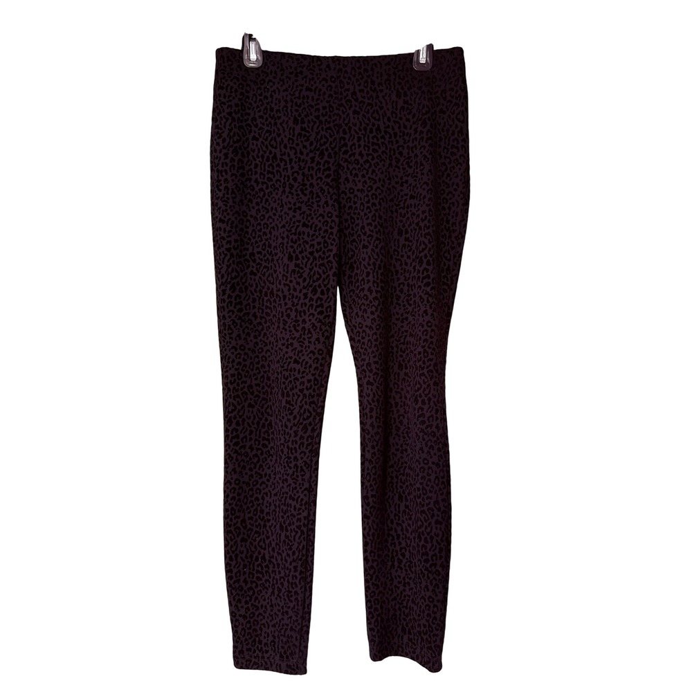Nanette Lepore Womens Black Leopard Print Leggings Size M